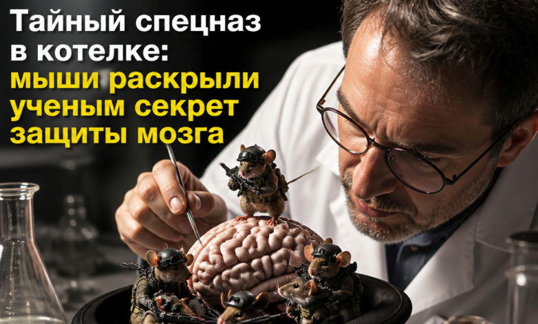 Изображение, иллюстрирующее исследование защитных механизмов мозга на основе данных о мышах.