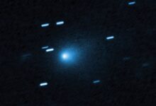 Изображение межзвездной кометы 3I/ATLAS, пролетающей через солнечную систему