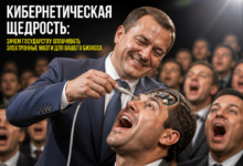 Иллюстрация кибернетических технологий и государственных инициатив для поддержки бизнеса