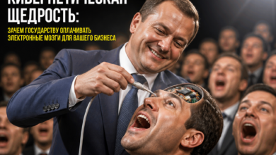 Иллюстрация кибернетических технологий и государственных инициатив для поддержки бизнеса