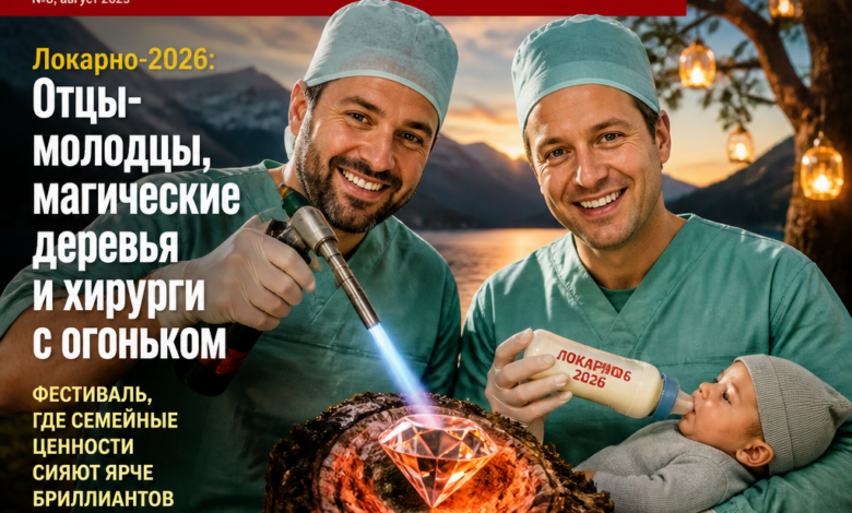 Изображение, представляющее отцов с детьми на фоне магических деревьев и хирургов, работающих с огнем.