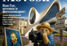 Современная интерпретация Ван Гога с котиками в Арле