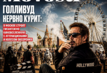 Картинка с изображением гигантской киновселенной в Москве с аттракционами и колесом обозрения
