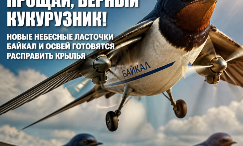 Изображение новых самолетов Байкал и Освей в небе