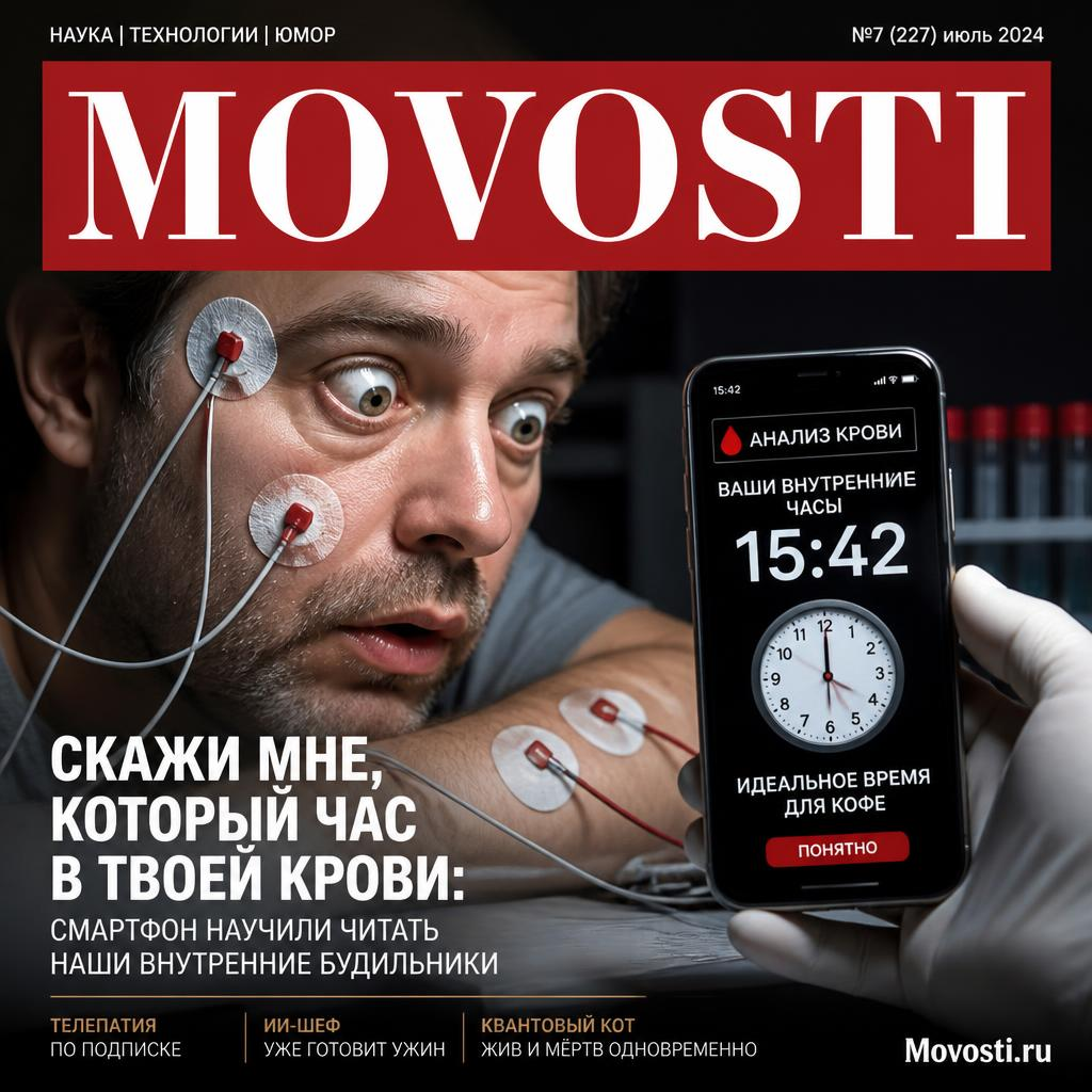 Смартфон с отображением времени и графиками биоритмов