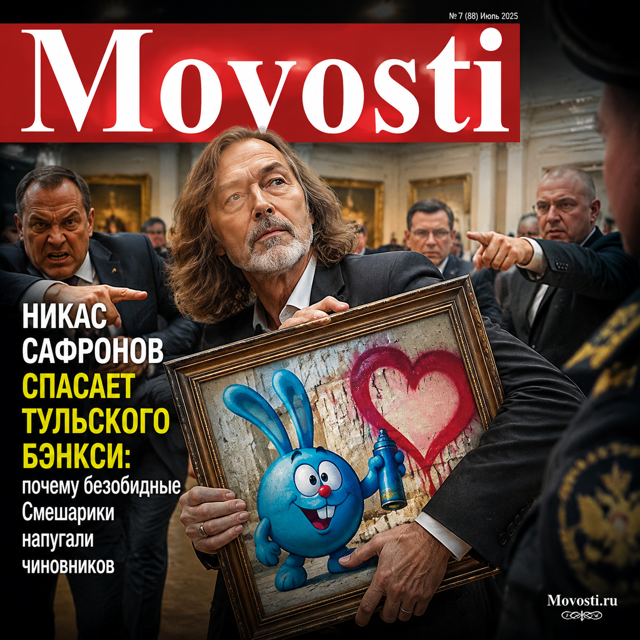 Никас Сафронов и Смешарики на фоне тульского граффити