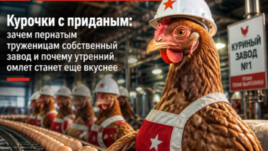Курочки на заводе, готовящиеся к утреннему омлету