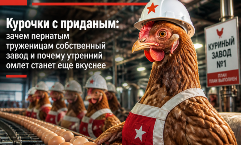 Курочки на заводе, готовящиеся к утреннему омлету