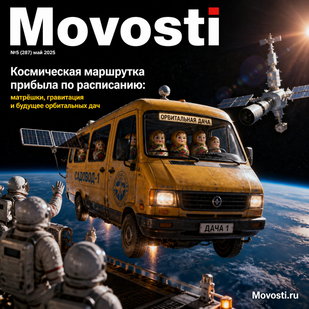 Космическая маршрутка с матрешками в невесомости