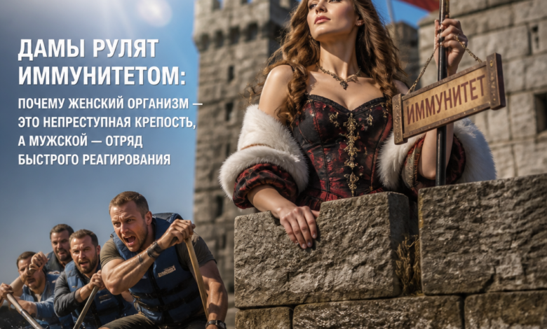 Изображение, иллюстрирующее силу женского иммунитета по сравнению с мужским