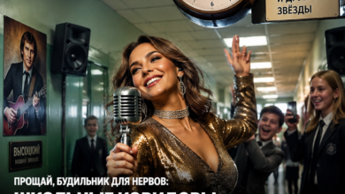 Школьные коридоры с учениками, звучащими под звуки звезд и советской классики