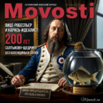 Иллюстрация к 200-летию Салтыкова-Щедрина, изображающая Вице-Робеспьера и карася-идеалиста.