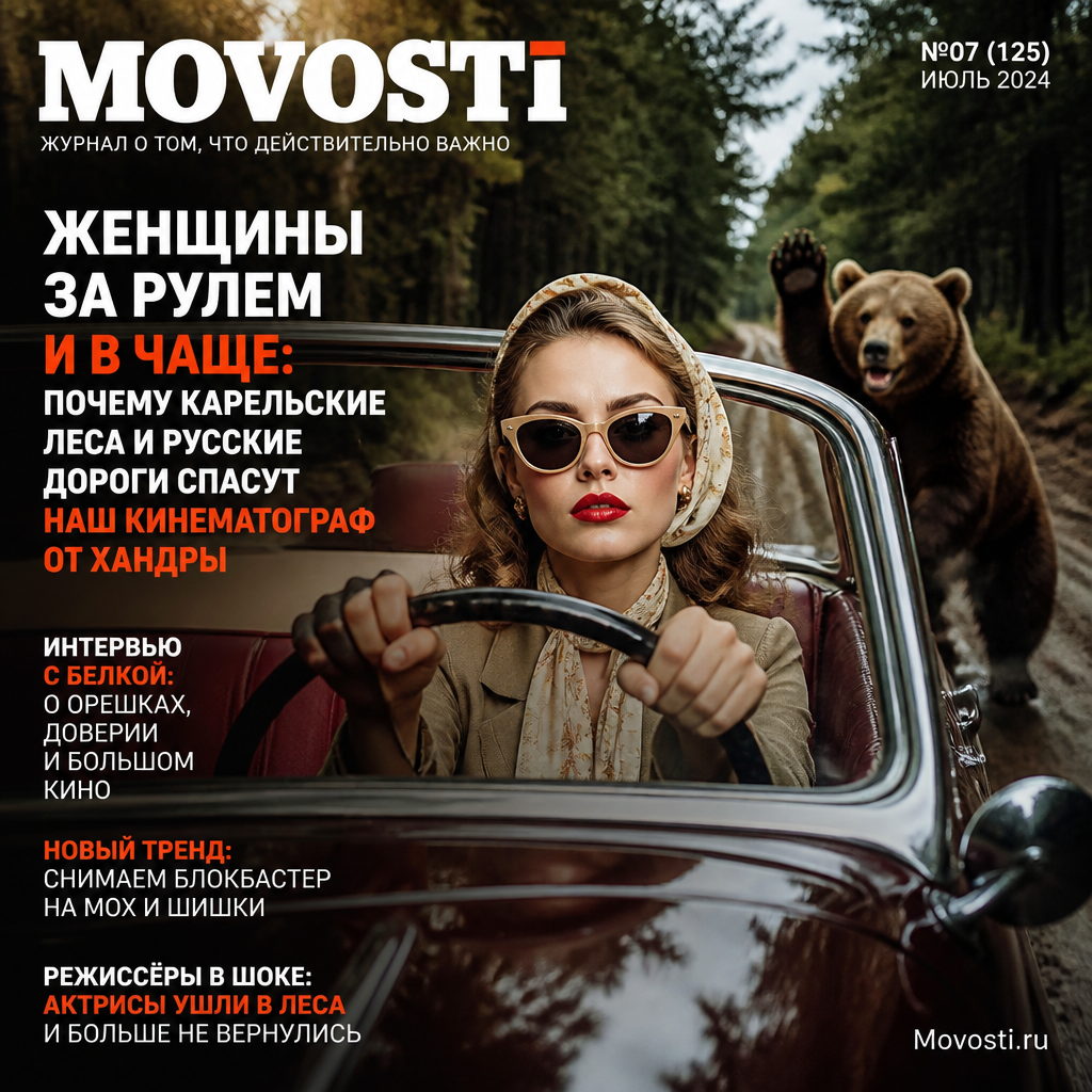 Женщина за рулем автомобиля в карельском лесу