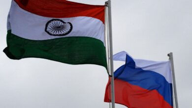 Пирог с ингредиентами индийского чая, окруженный русскими магнитами