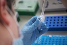 Изображение молекулярных портных, работающих над генетическими ножницами для лечения гепатита В.