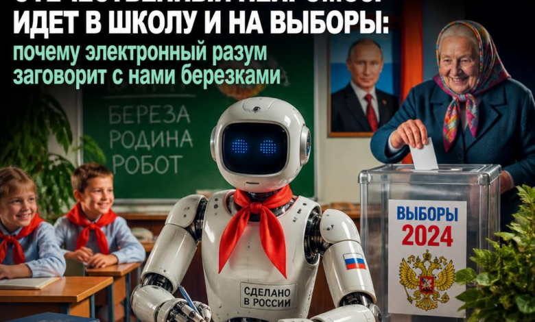 Изображение, иллюстрирующее концепцию электронного разума в образовании и на выборах с использованием березок.