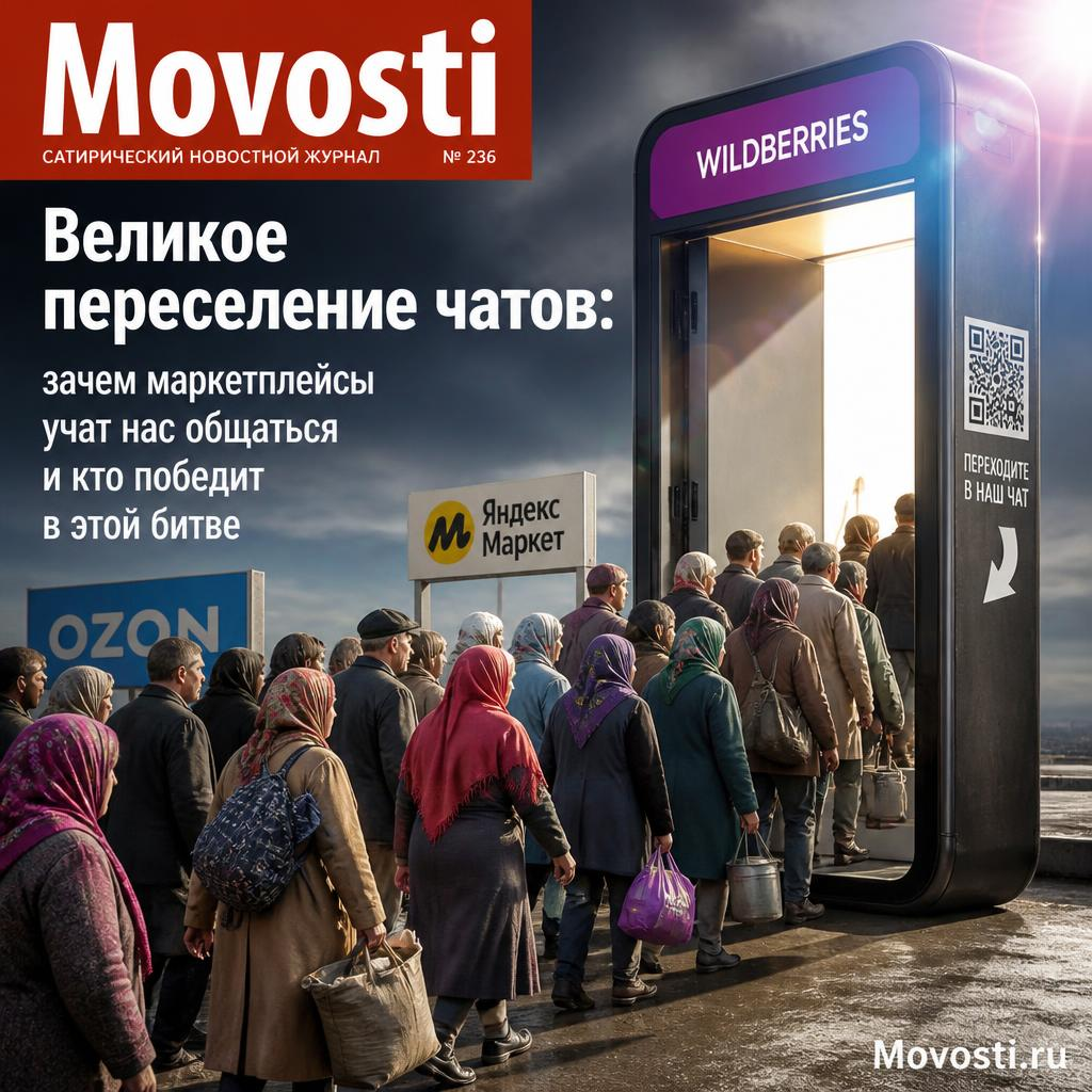Иллюстрация, изображающая взаимодействие пользователей через чаты на маркетплейсах.