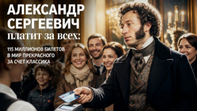 Изображение, иллюстрирующее щедрость Александра Сергеевича, который оплачивает 115 миллионов билетов в мир искусства.