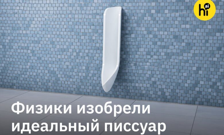 Иллюстрация инновационного писсуара, который демонстрирует физику сухого ботинка