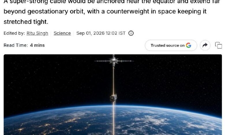 Углеродный лифт, поднимающийся к звездам