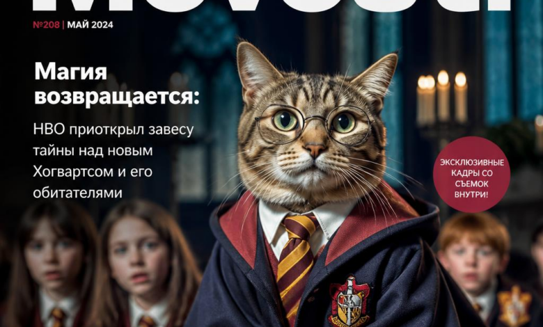 Изображение нового Хогвартса с магическими элементами