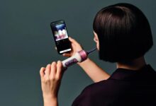 A futuristic representation of a neural network integrated into dental care, showcasing Dyson's innovative technology.