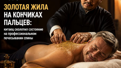 Китаец, зарабатывающий на профессиональном почесывании спины.