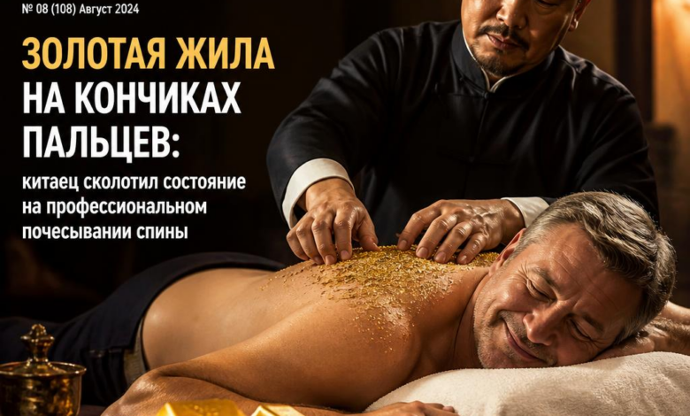 Китаец, зарабатывающий на профессиональном почесывании спины.