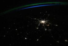 Вид на Москву из иллюминатора МКС