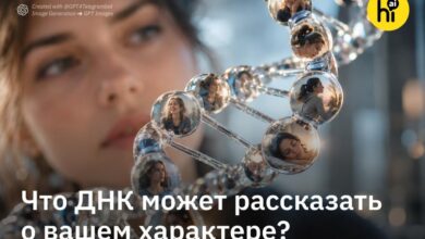 Иллюстрация, представляющая геном и его влияние на личность