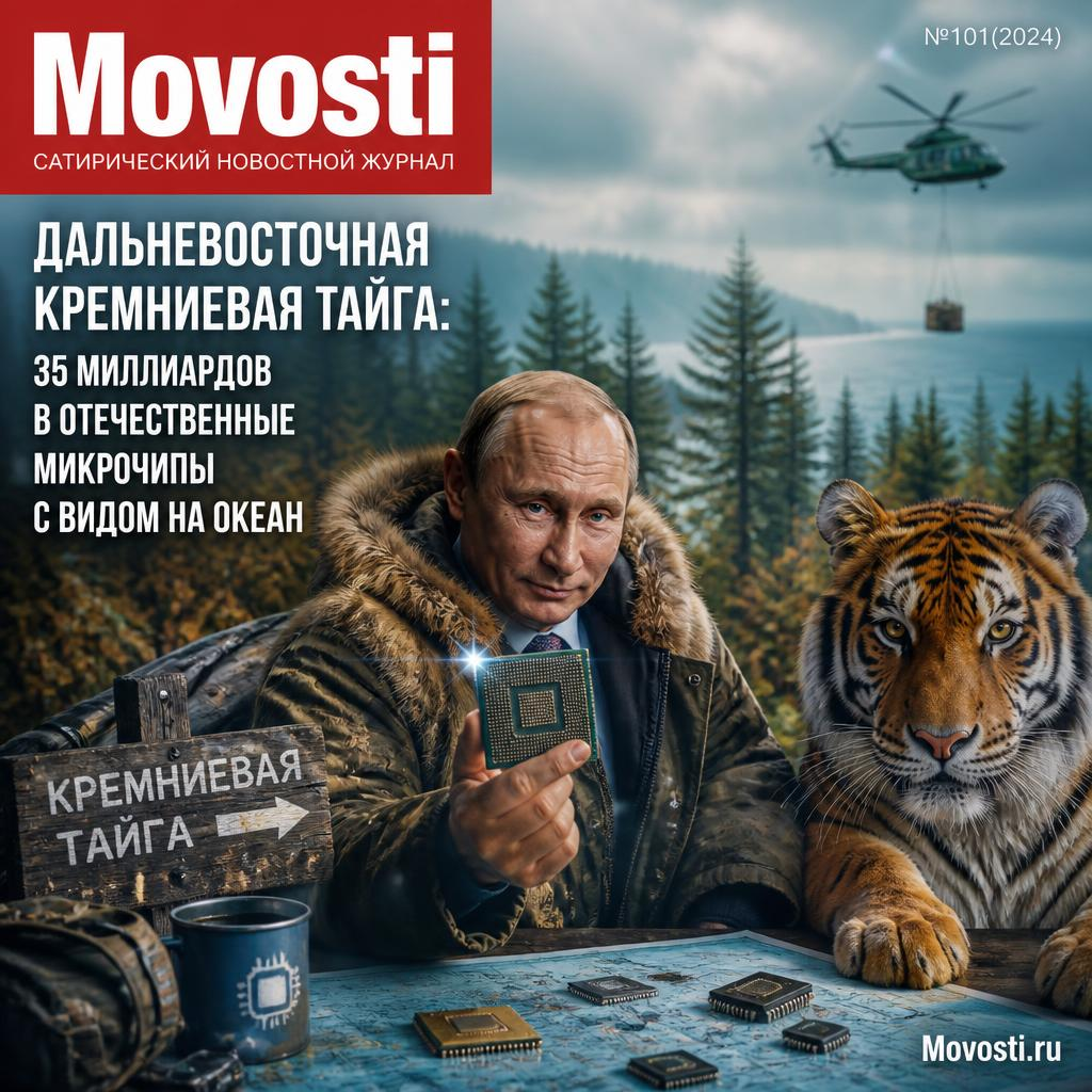 Скала в Дальневосточной кремниевой тайге с видом на океан, символизирующая инвестиции в микрочипы.
