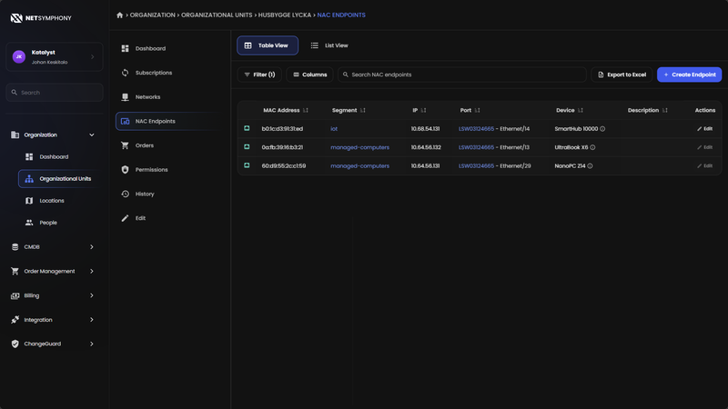 NAC Endpoint Screenshot Dark