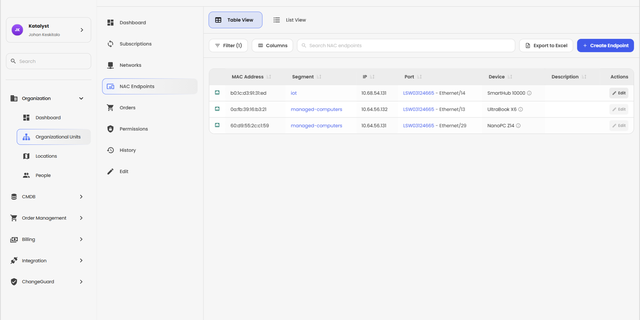 NAC Endpoint Screenshot