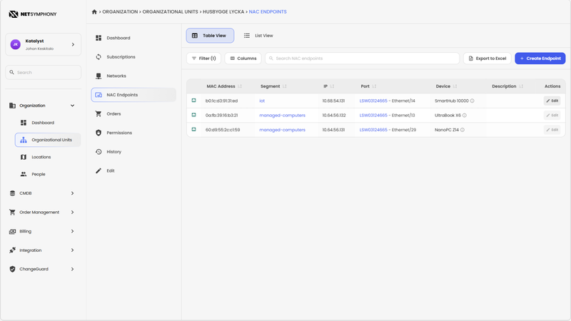 NAC Endpoint Screenshot