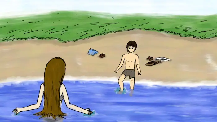 The hand of amelia carne animated beach scene