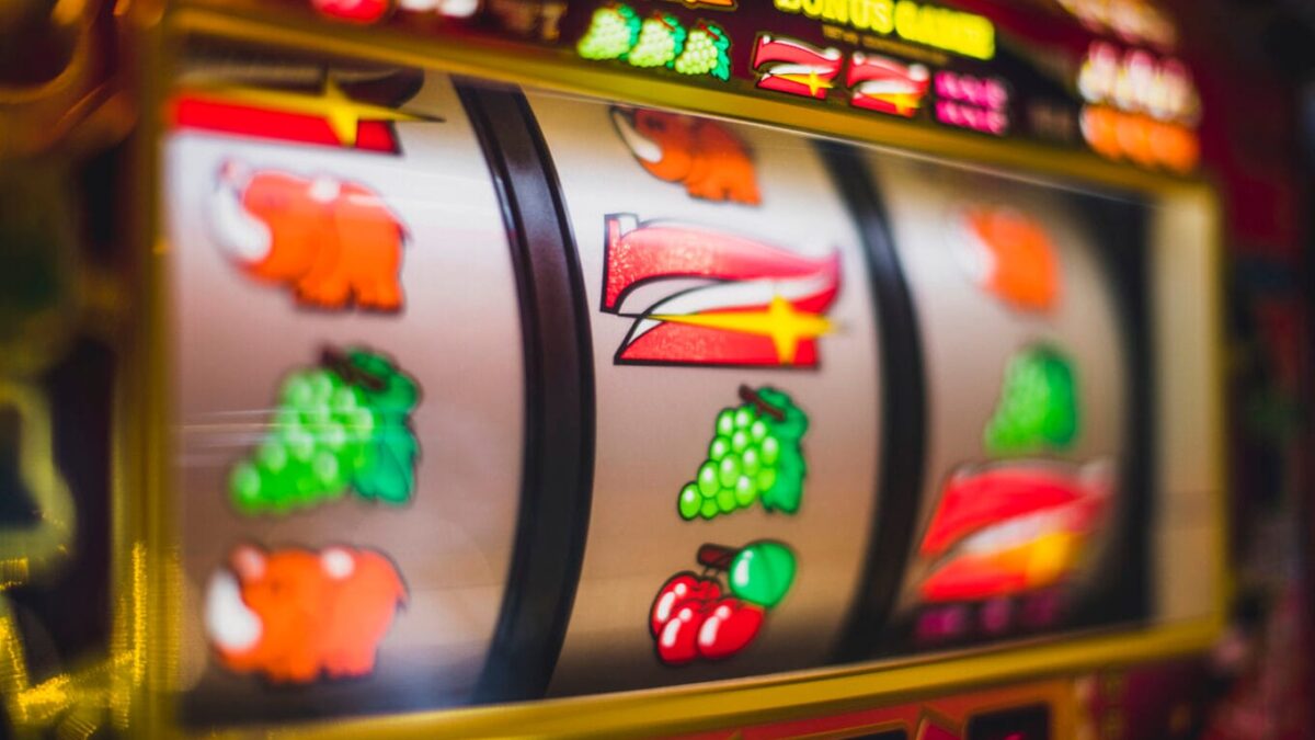 Gambling slot machine in a casino