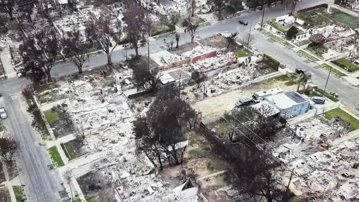Going for home eaton canyon fire aftermath aerial altadena