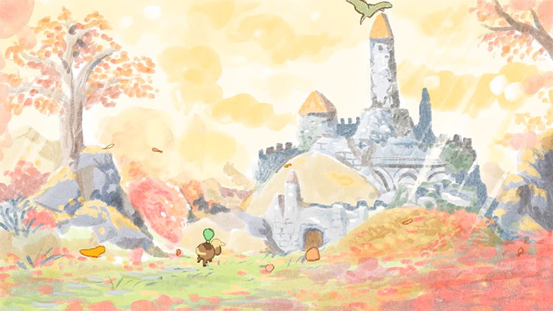 Фан-арт по мотивам The Legend of Zelda: The Hyrule Fantasy, изображающий Линка, идущего в опасное приключение с сэндвичем.