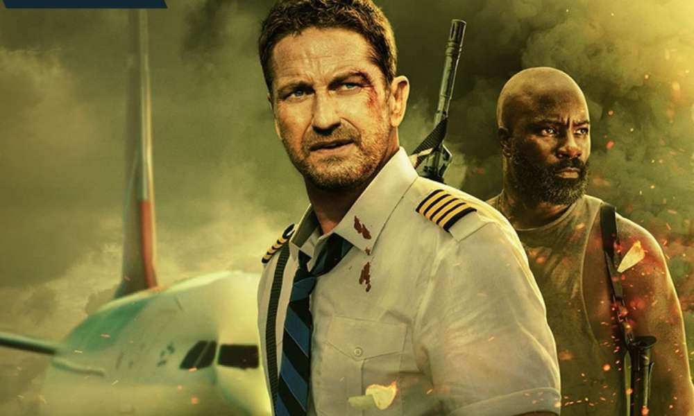 Джерард Батлер в образе пилота из фильма "Plane"