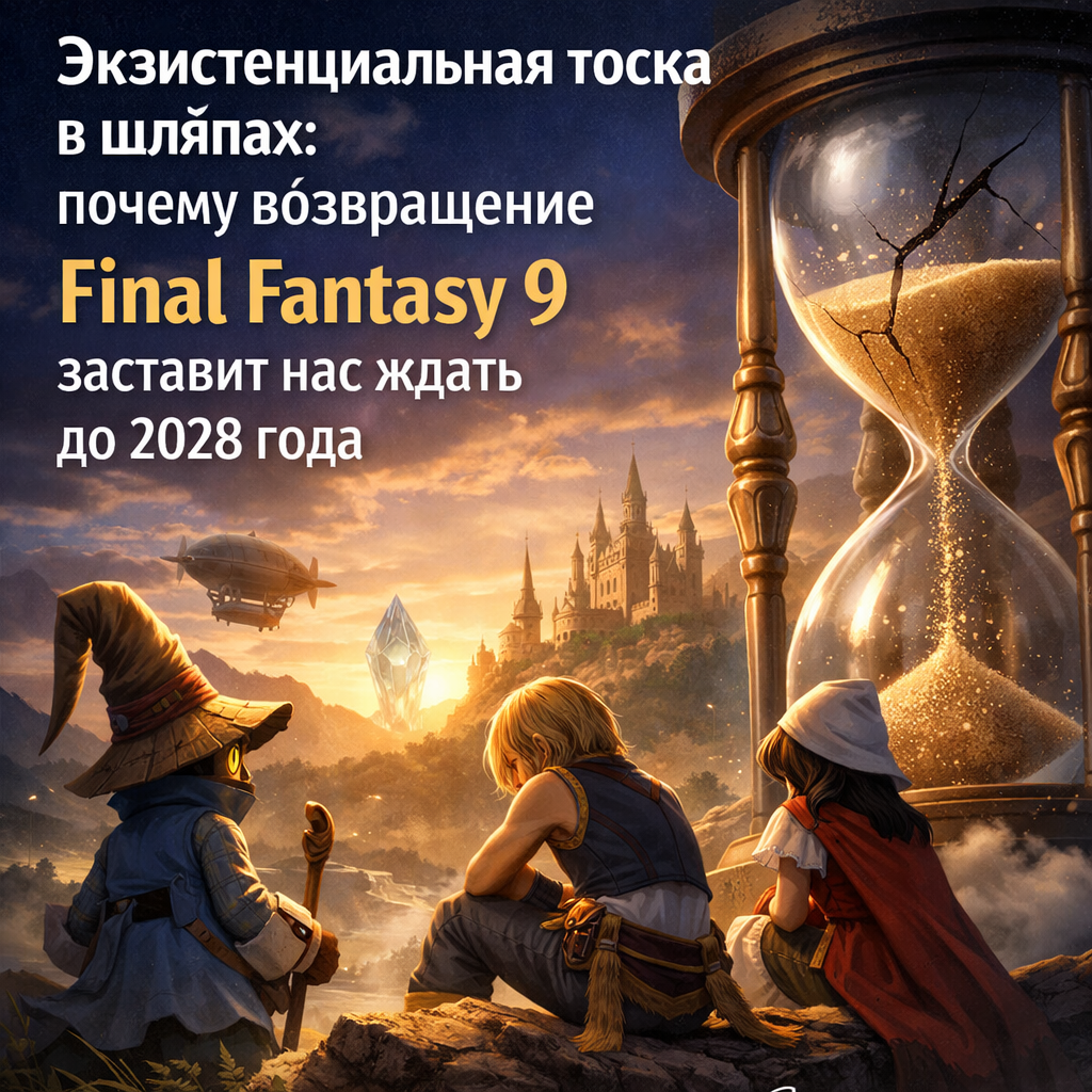 Зидан Трибаль из Final Fantasy IX в шляпе, смотрящий вдаль с задумчивым выражением лица.