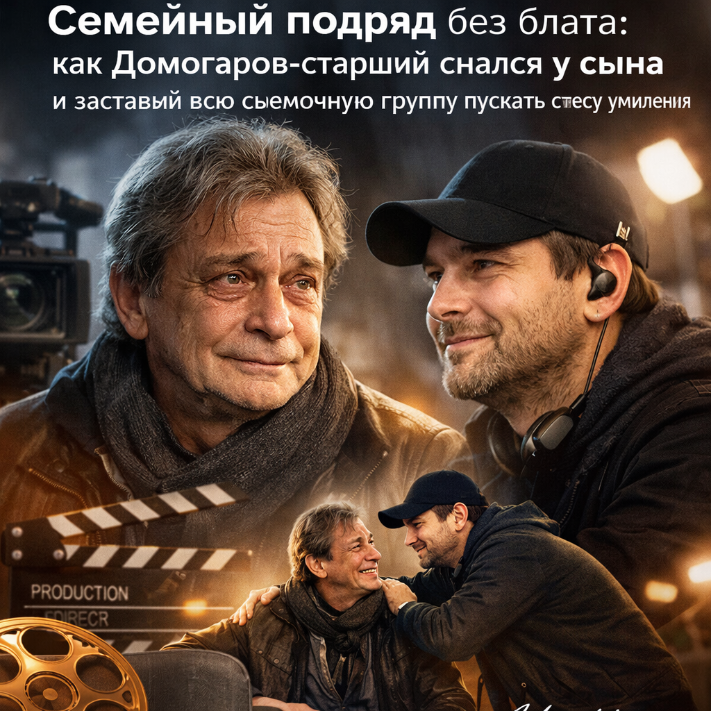 Александр Домогаров-старший и его сын на съемочной площадке фильма.