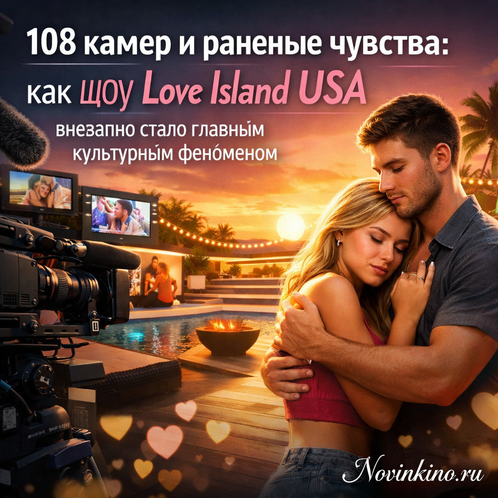 Участники реалити-шоу Love Island USA в окружении камер