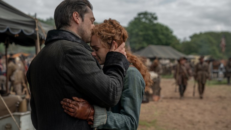 Main actors from the TV series Outlander photographed together, discussing the long-term commitment and routine of their roles.