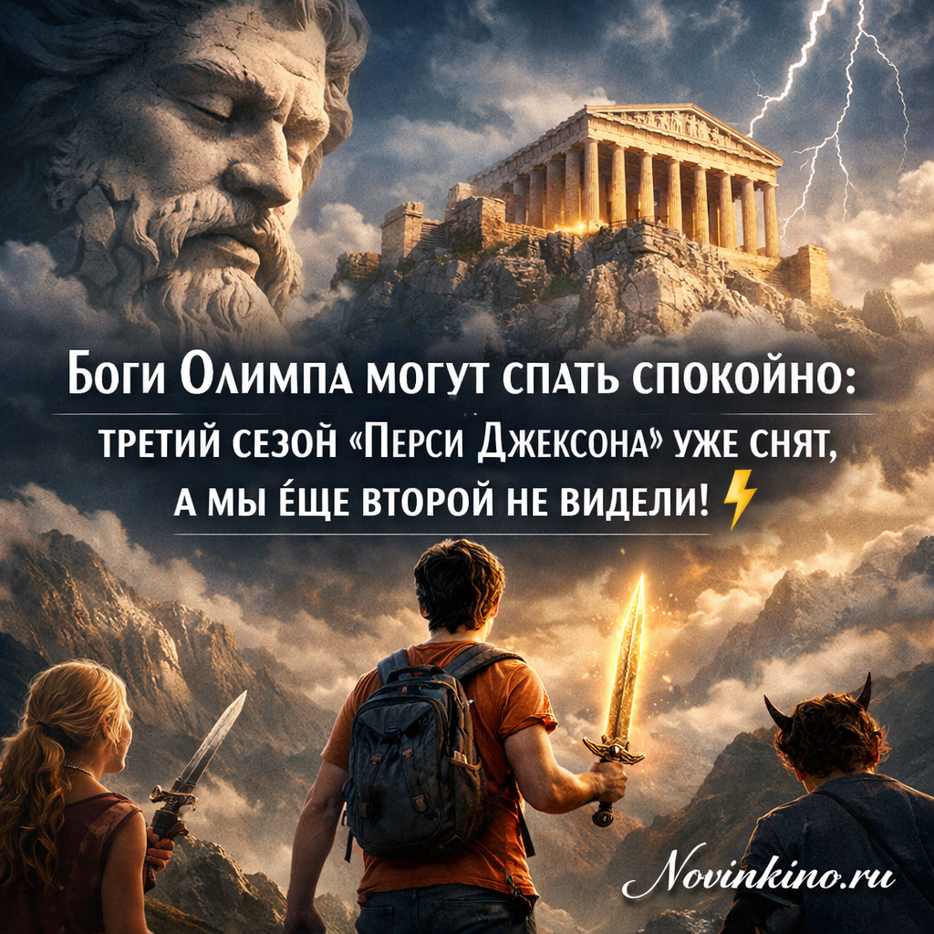 Перси Джексон с молнией в руке, символ богов Олимпа
