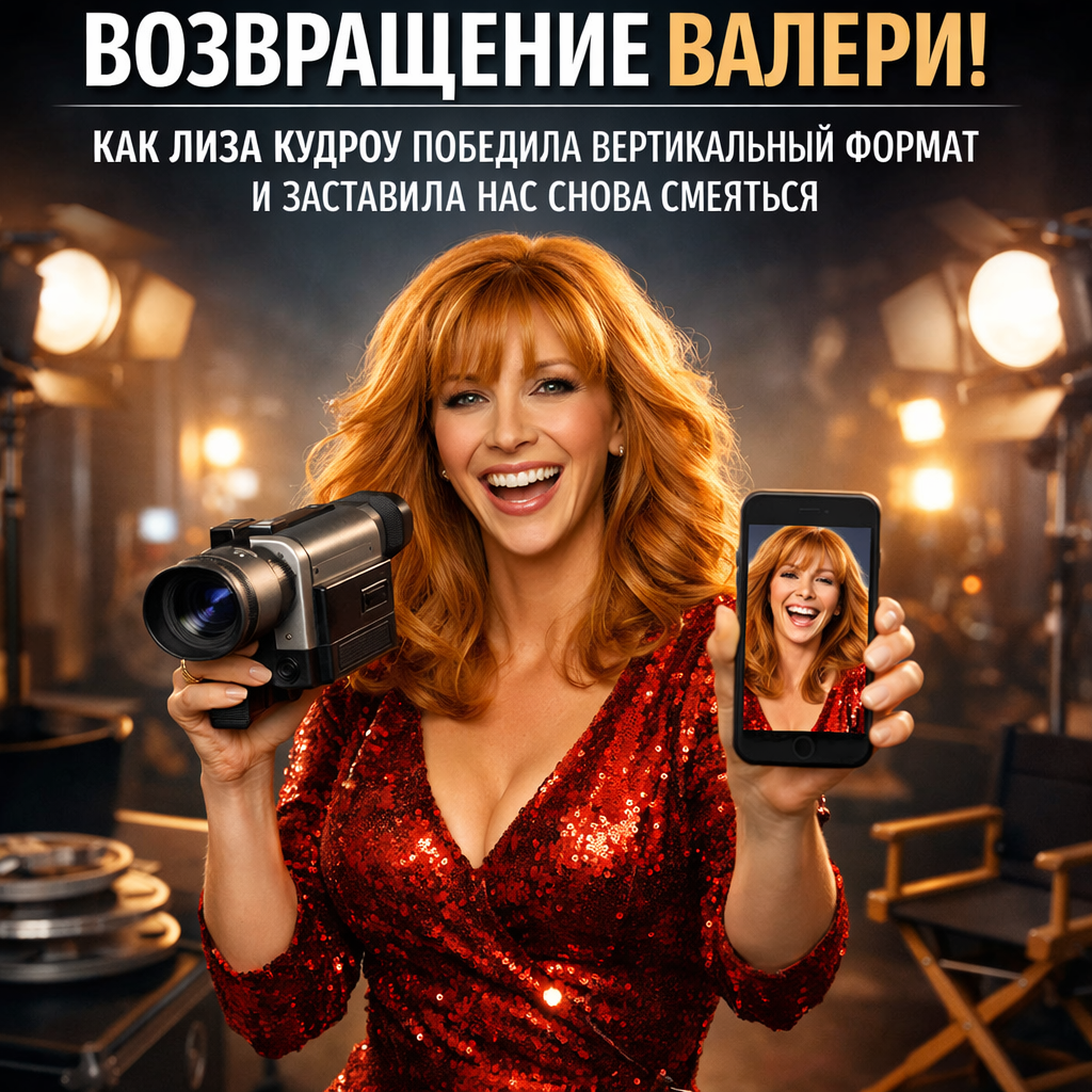 Лиза Кудроу в образе Валери Чериш на съемках "The Comeback"