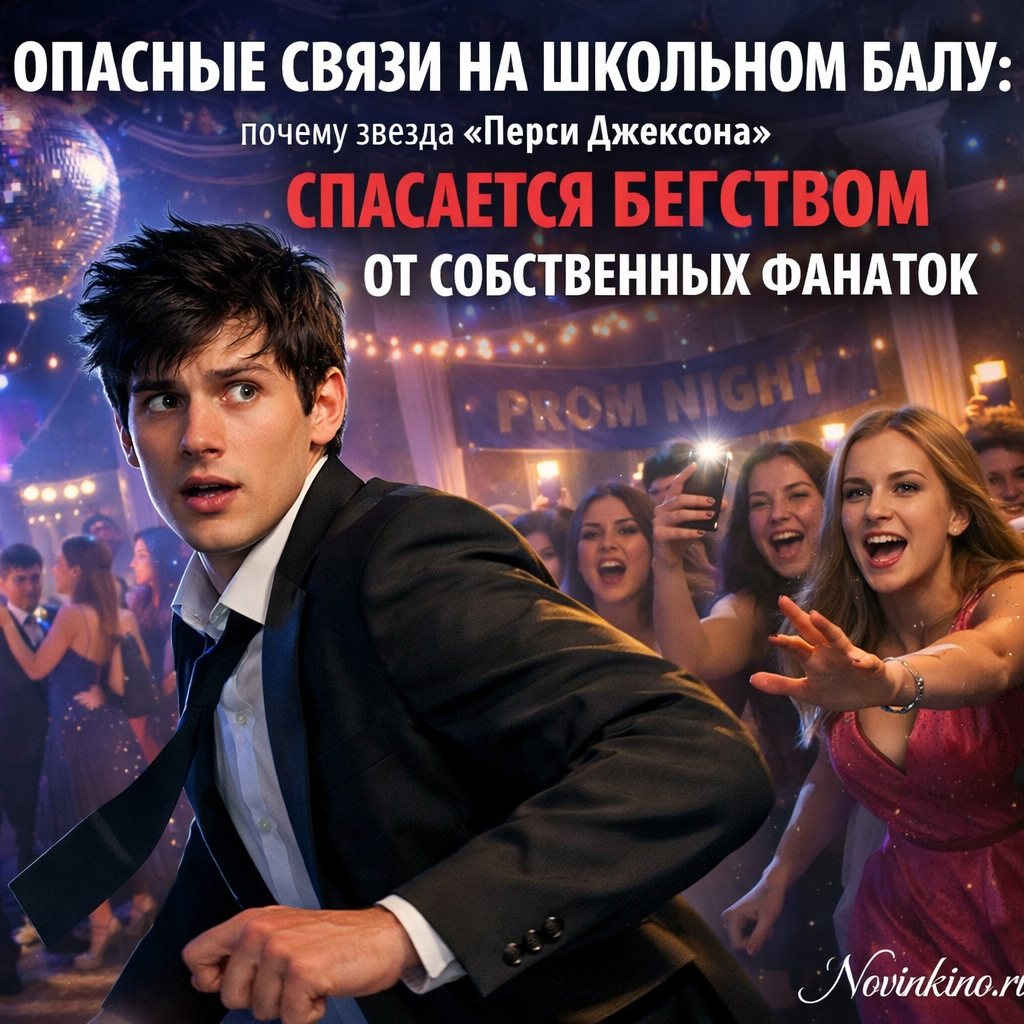 Звезда сериала «Перси Джексон» убегает от толпы восторженных фанаток на школьном балу
