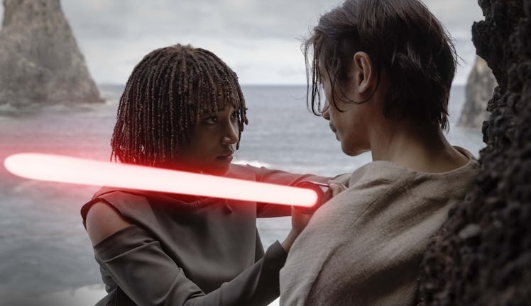 A Jedi character making a triumphant return, symbolizing a canceled Star Wars series that unexpectedly topped Disney+ charts