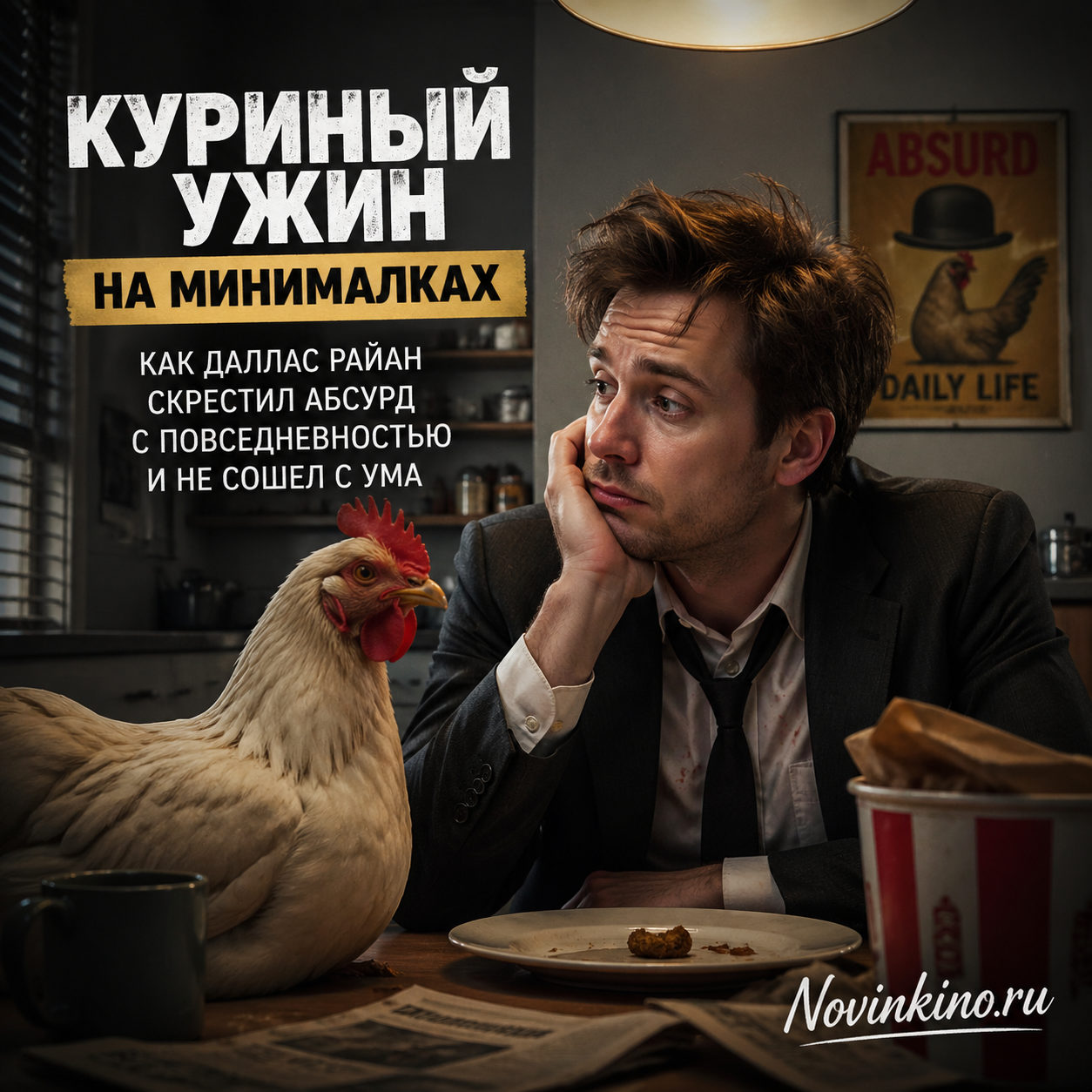 Куриный ужин на минималках: Даллас Райан скрещивает абсурд с повседневностью
