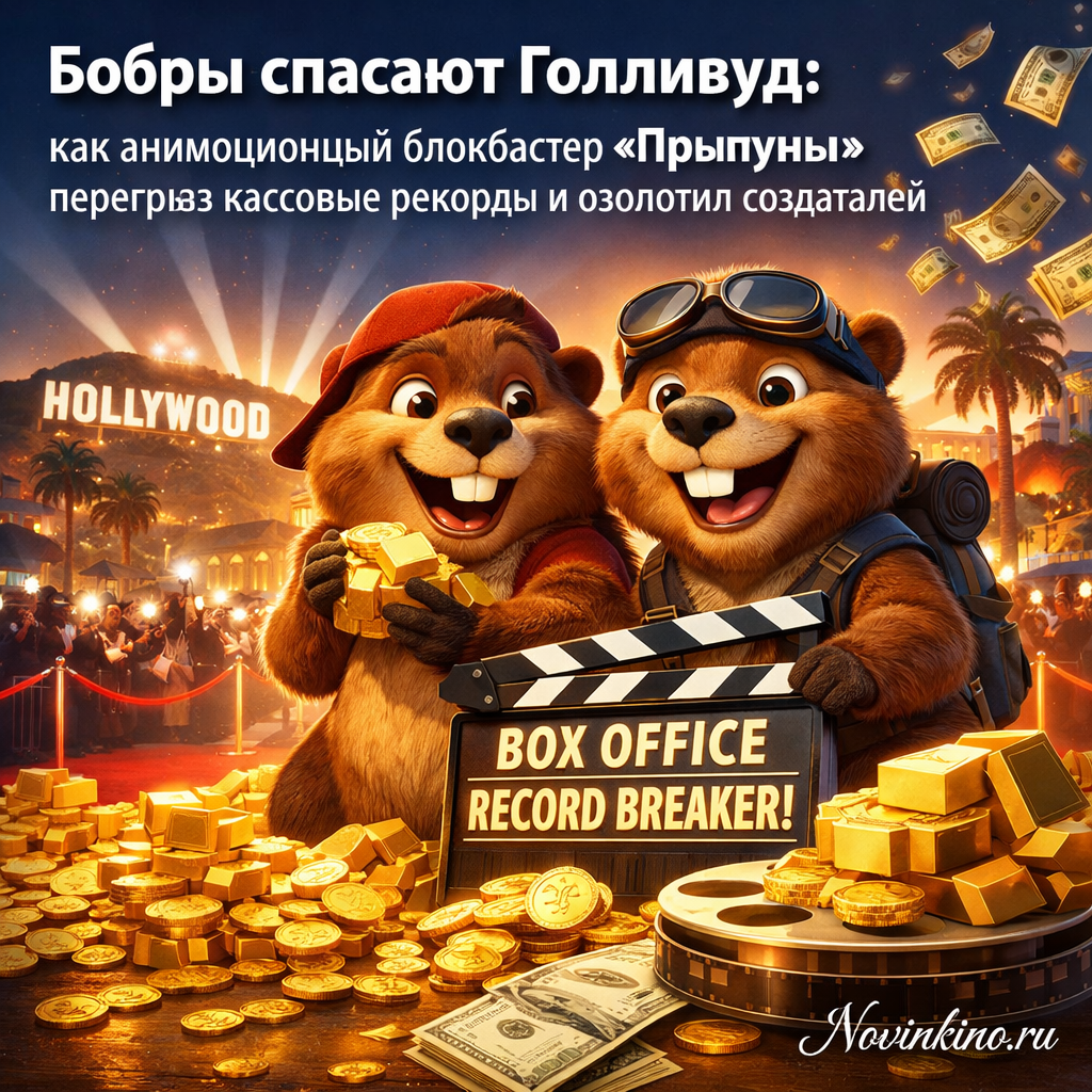 Animated beavers from the blockbuster film 'Jumpers' celebrating their box office success
