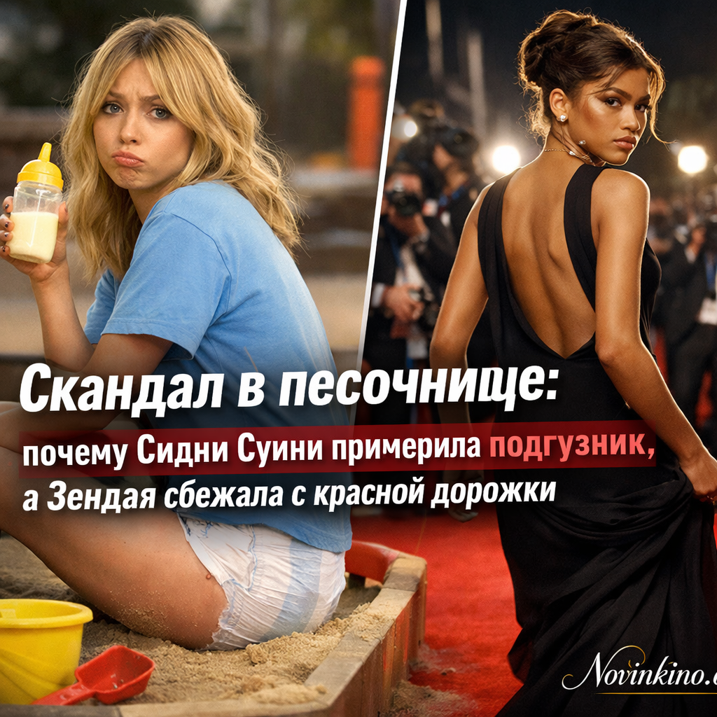Скандал в песочнице: Сидни Суини в подгузнике и Зендая, убегающая с красной дорожки